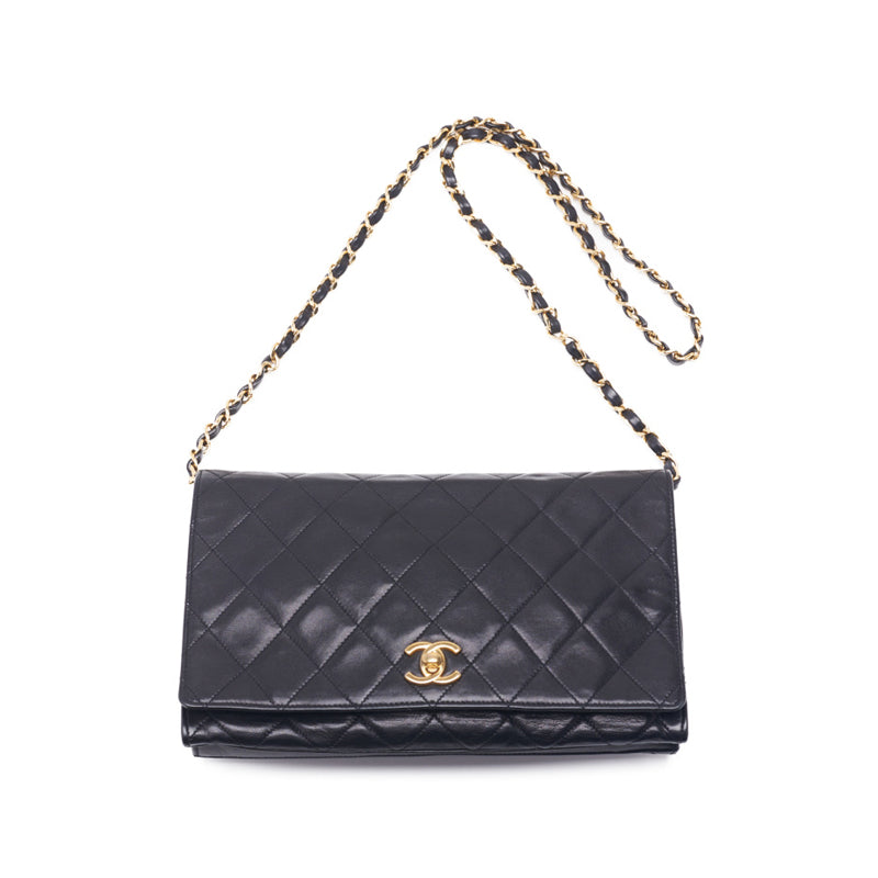 Chanel Matelasse Chain Shoulder Bag Lambskin Black