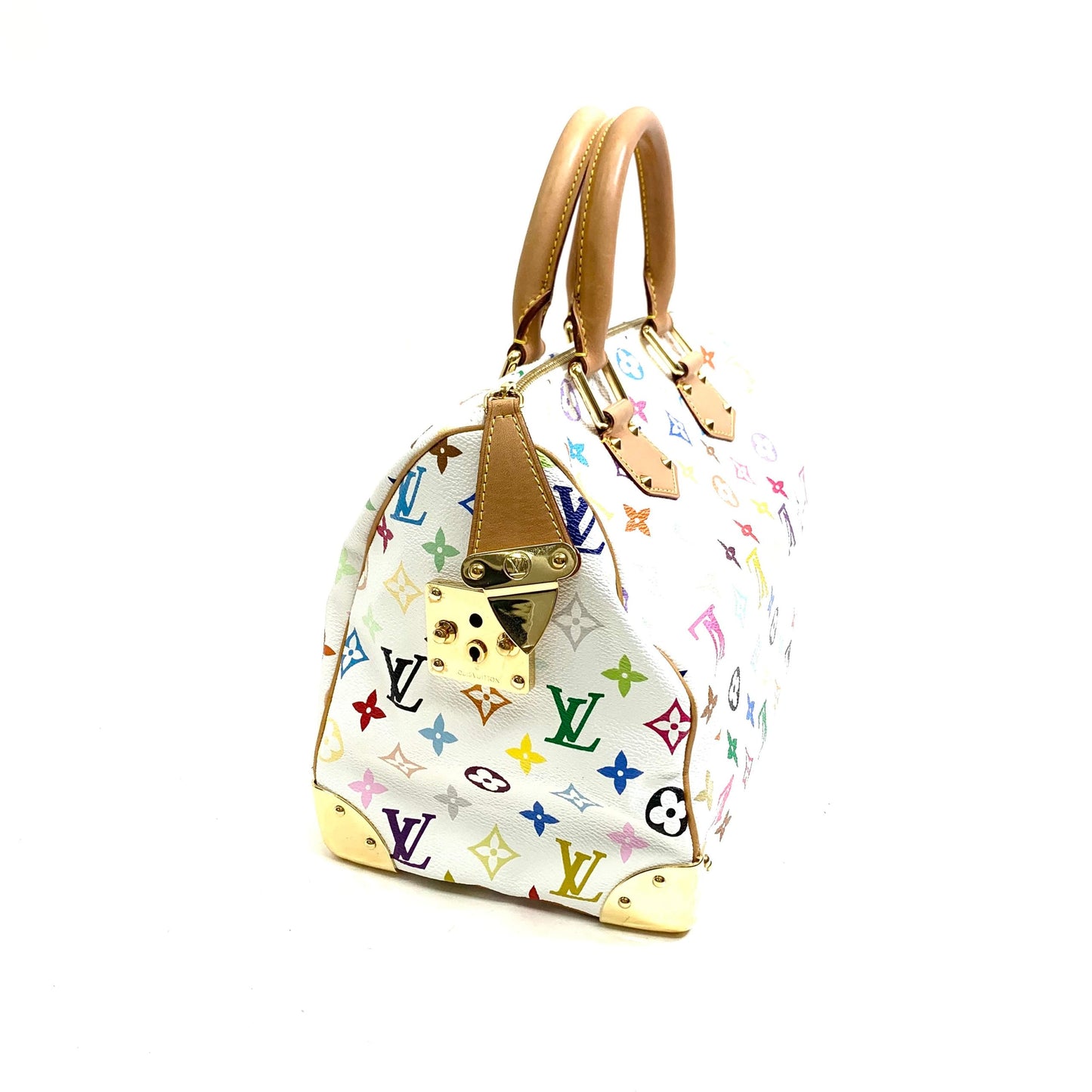 Louis Vuitton Monogram Multicolor Speedy 30 Boston Bag WH Bron White