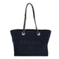 Chanel Mixed Fibers Small Deauville Tote Navy