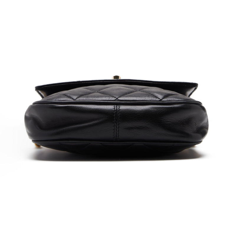 Chanel Mini Matelasse Chain Shoulder Bag Lambskin Black