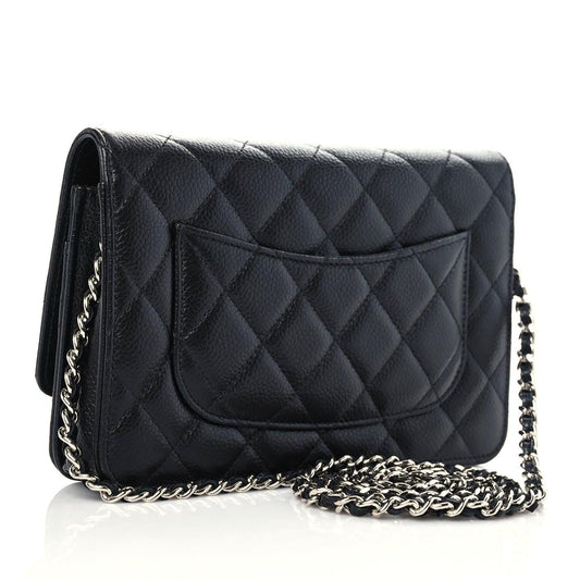 Chanel Caviar Quilted Wallet On Chain WOC Black