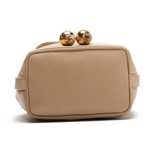 Chanel Coco Mark Round Flap Chain Lambskin Beige