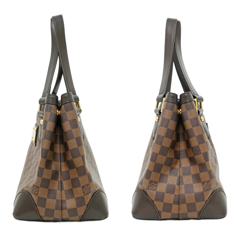 Louis Vuitton Hampstead PM Tote Bag Handbag Damier Dark Brown
