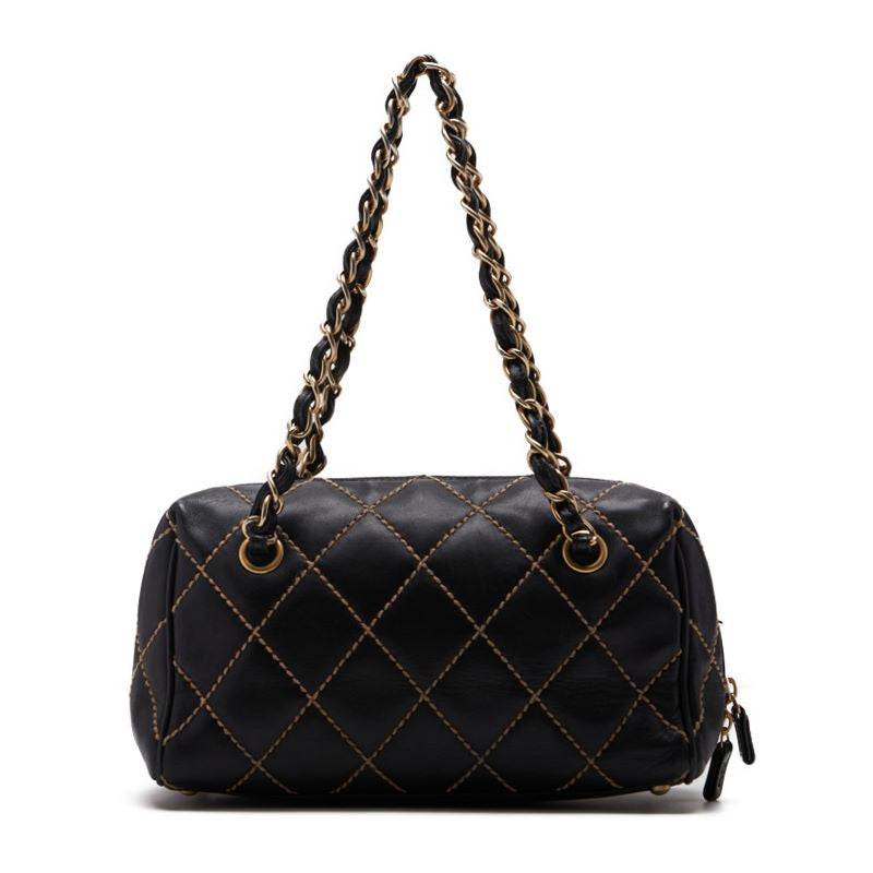 Chanel Double Chain Calf Leather Black