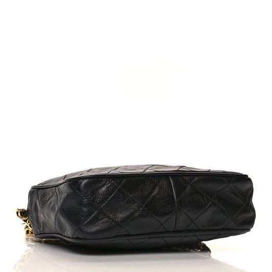 Chanel Lambskin Quilted Tassel Camera Case Black
