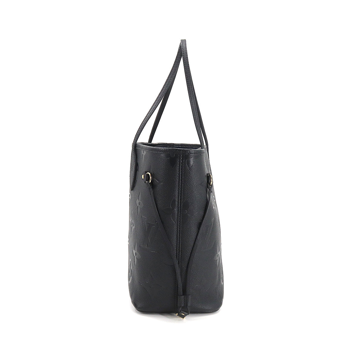 Louis Vuitton Monogram Emplant Neverfull MM Tote Bag Leather Noir Black