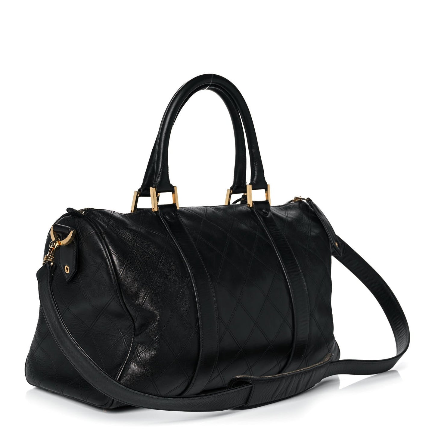 Calfskin Stitched CC Boston Black