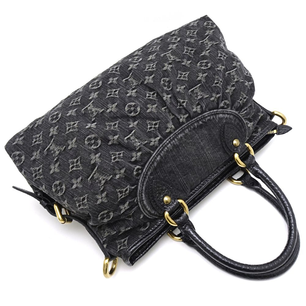 Louis Vuitton Monogram Denim Neo Cabbie MM Noir 2WAY Bag Black