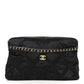 Nylon Grosgrain Large Lifestyle Pouch With Foldable Tote Black