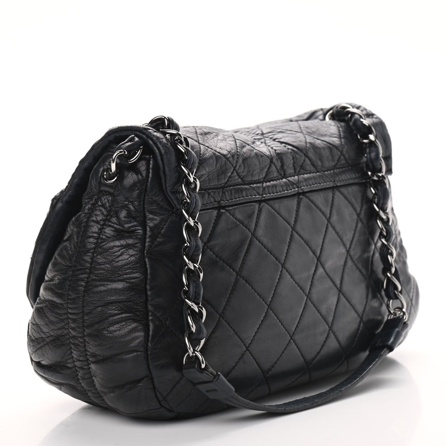 Lambskin Quilted Small Sharpei Flap Black