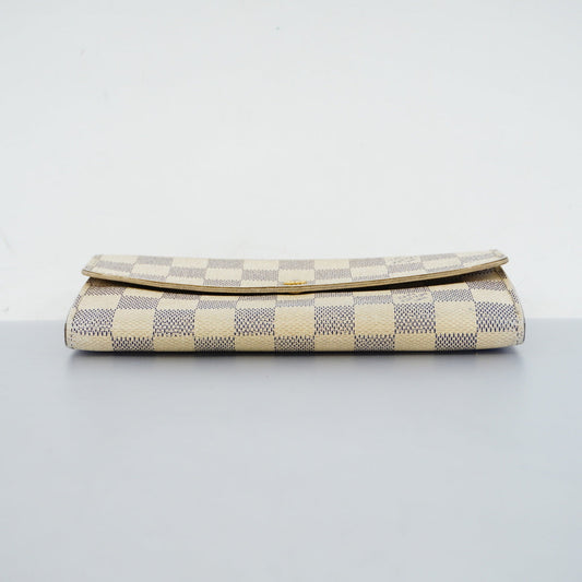 Louis Vuitton Bifold Long Wallet Damier Azur Portefeuille Sarah Wallet