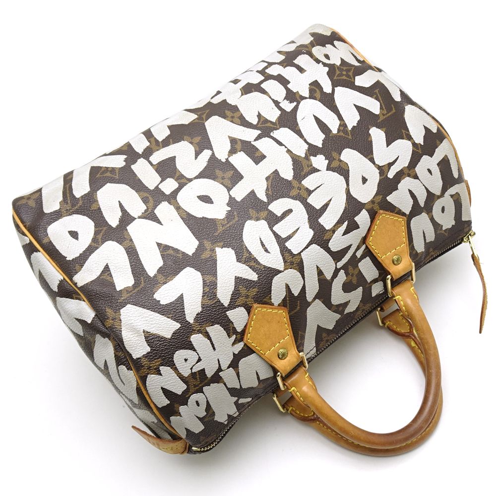 Louis Vuitton Monogram Graffiti Speedy 30 Argent Shoulder Bag