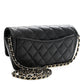 Caviar Quilted Glasses Case With Chain Black