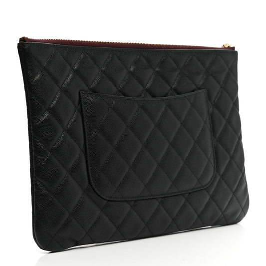 Caviar Quilted Medium Cosmetic Case Black