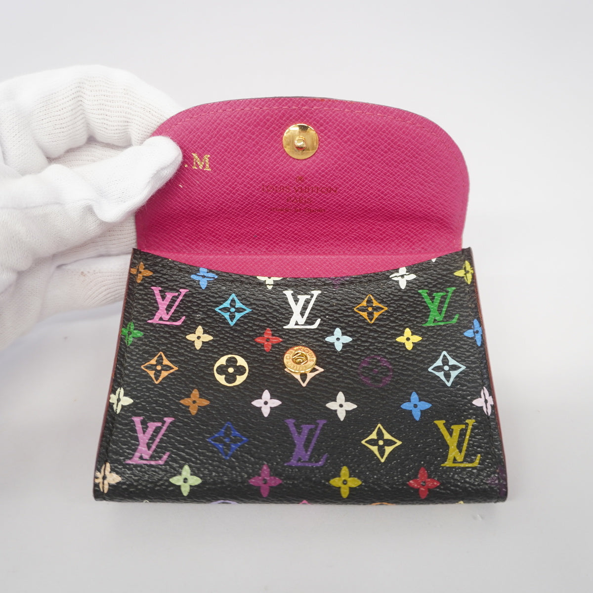 Louis Vuitton Card Holder Monogram Multicolor Black