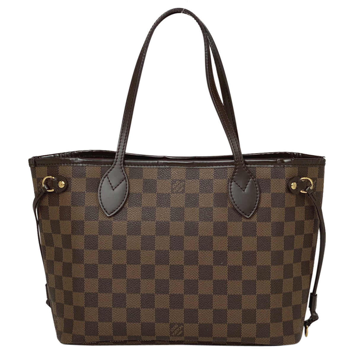 Louis Vuitton Neverfull PM Handbag Shopping Tote Bag Damier Brown