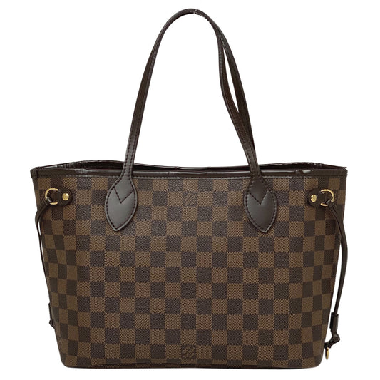 Louis Vuitton Neverfull PM Handbag Shopping Tote Bag Damier Brown