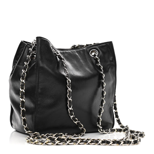 Lambskin CC Shoulder Bag Black