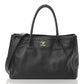 Calfskin Cerf Executive Shopper Tote Black