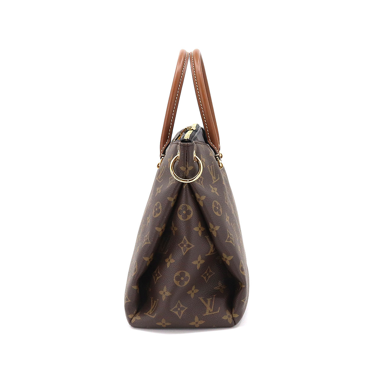 Louis Vuitton Monogram Pallas Shoulder Bag Leather Noir Brown