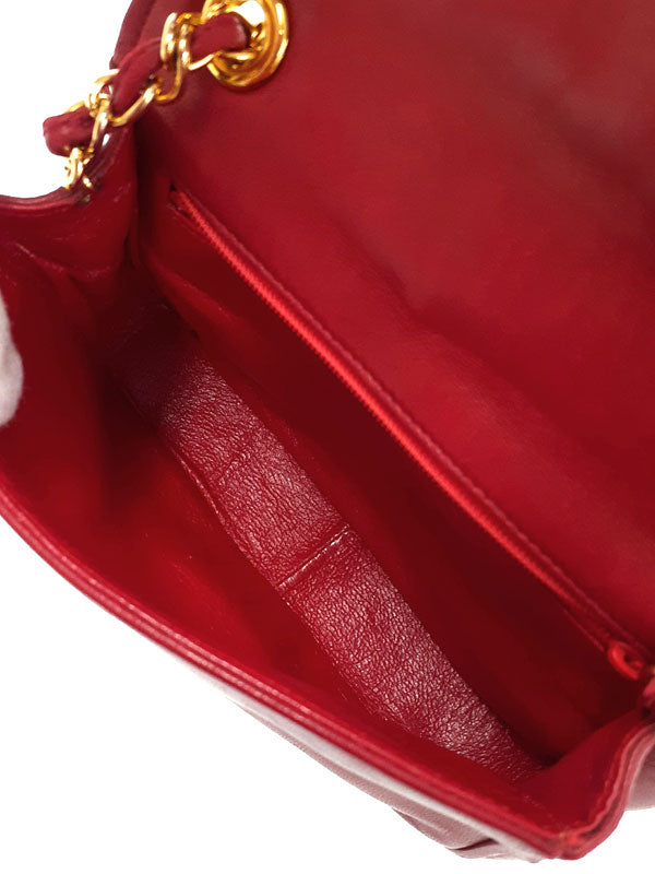 Chanel Coco Mark Chain Shoulder Bag Red
