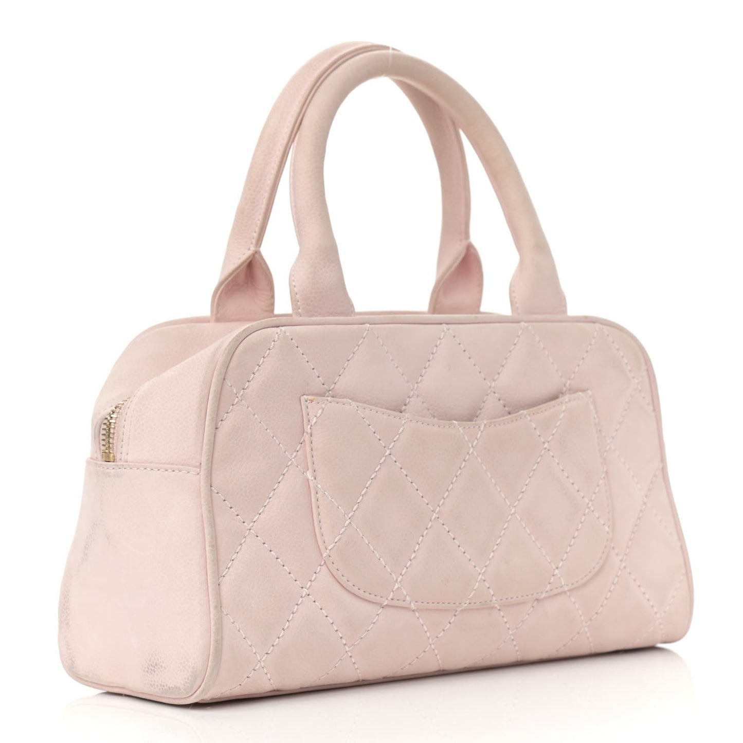 Caviar Quilted Small Bowler Tassel Pink