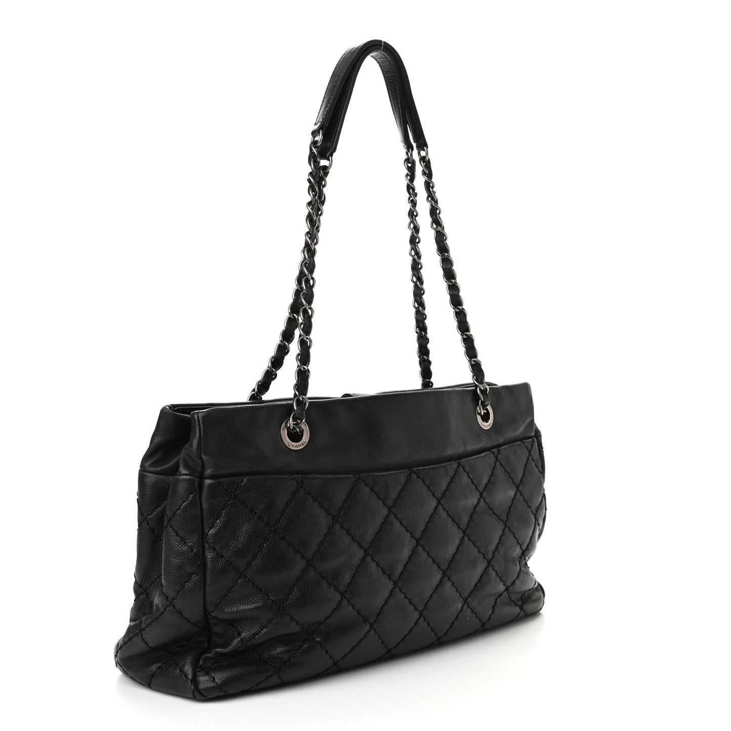 Calfskin Medium Stitch It Tote Black