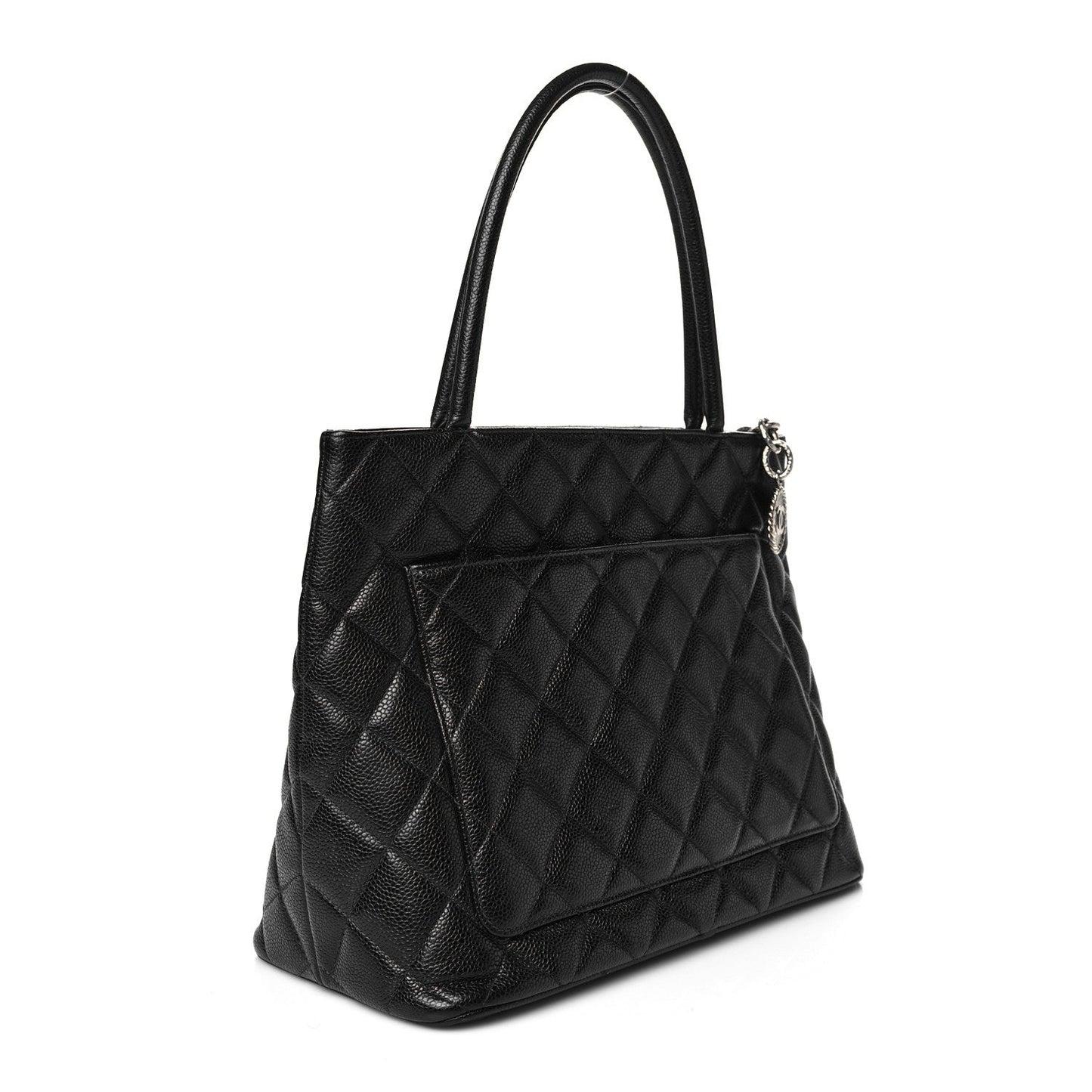 Caviar Quilted Medallion Tote Black