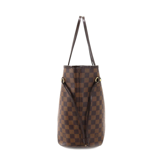Louis Vuitton Damier Neverfull MM Tote Bag Ebene Cerise Brown Gold Hardware
