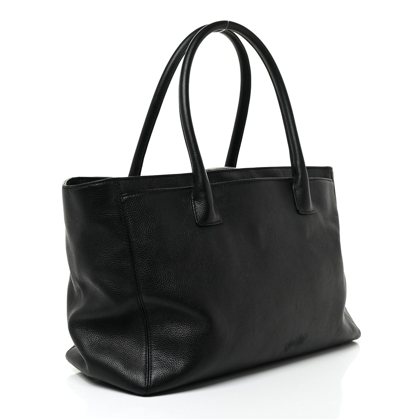 Calfskin Cerf Executive Shopper Tote Black