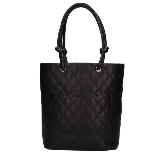 Chanel Pm Cambon Tote Bag Lambskin Black