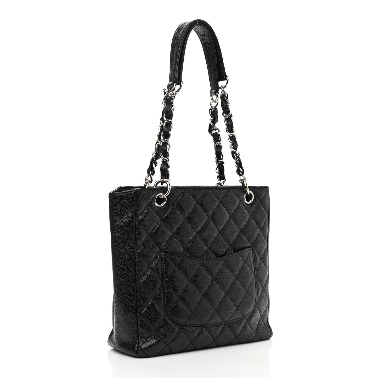 Caviar Quilted Petit Shopping Tote PST Black