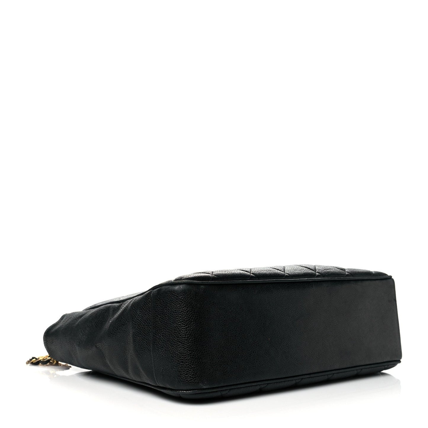 Caviar Quilted Sun Medallion Shoulder Bag Black
