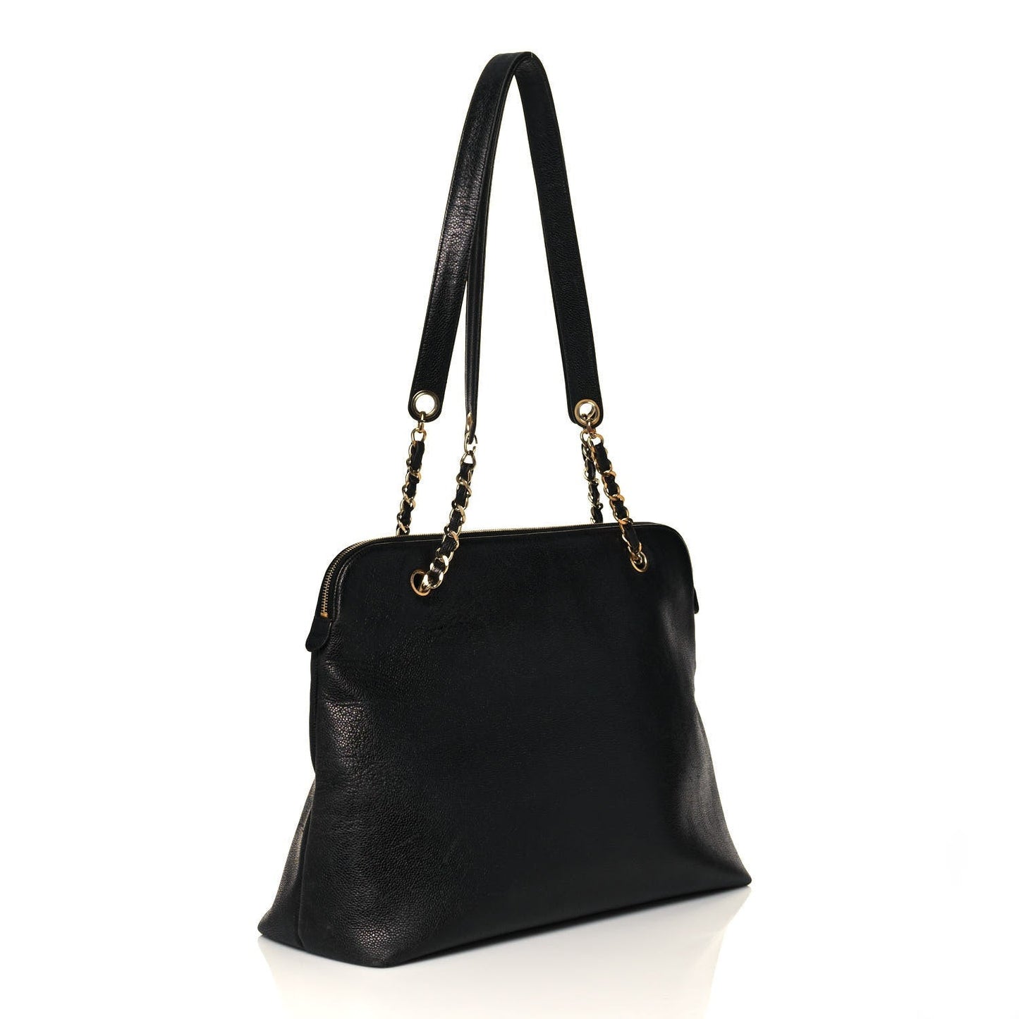 Caviar Large CC Shoulder Bag Black