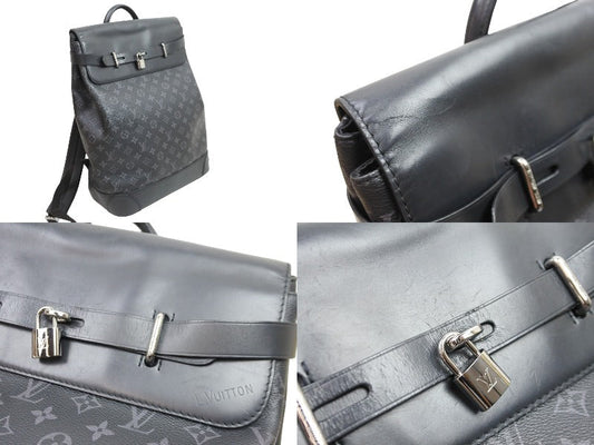 Louis Vuitton Backpack Steamer Monogram Eclipse Canvas Black
