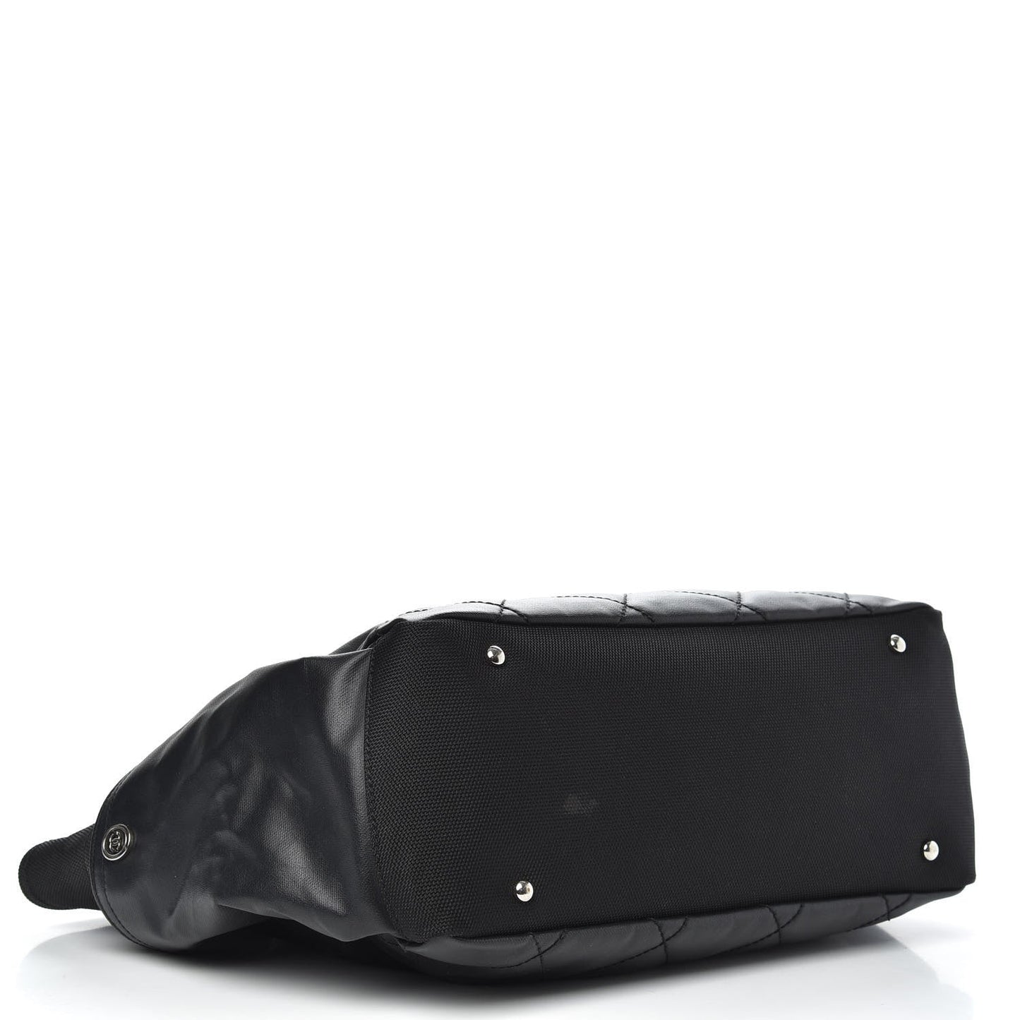 Coated Canvas Quilted Large Paris Biarritz Tote Black