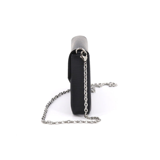 Louis Vuitton Epi Pochette Felicie Chain Wallet Leather Noir Black