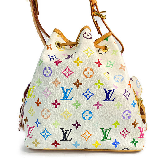 Louis Vuitton Bucket Noe Drawstring Multicolor Canvas Shoulder Bag White
