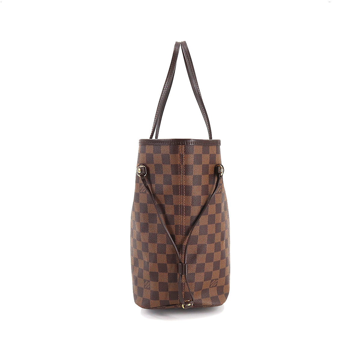 Louis Vuitton Damier Neverfull MM Tote Bag Ebene Cerise Brown Gold