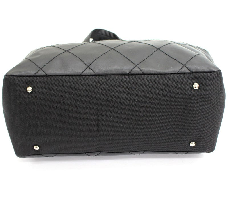 Chanel Paris Biarritz MM Handbag Shoulder Bag Black Cocomark