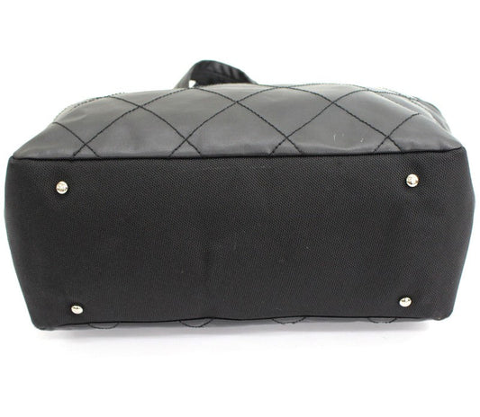 Chanel Paris Biarritz MM Handbag Shoulder Bag Black Cocomark