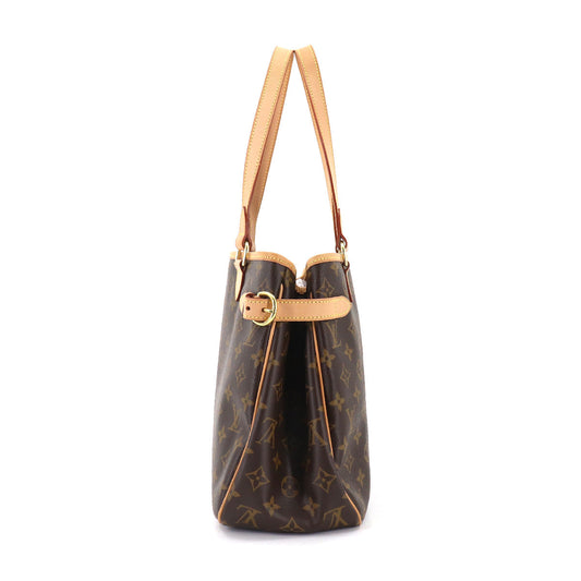 Louis Vuitton Monogram Batignolles Horizontal Tote Bag Brown Gold Metal Fittings