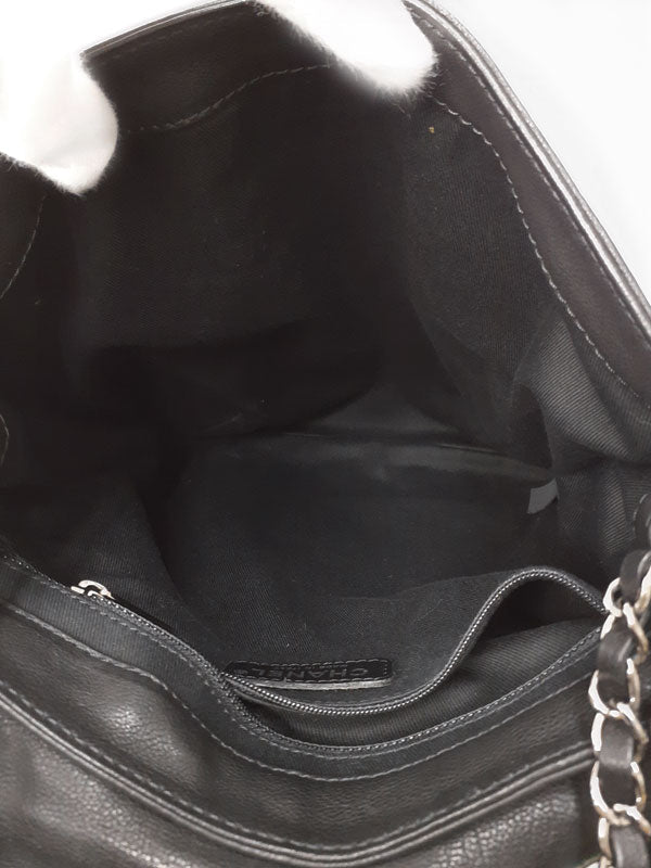 Chanel Diamond Stitch Double Chain Shoulder Bag Black