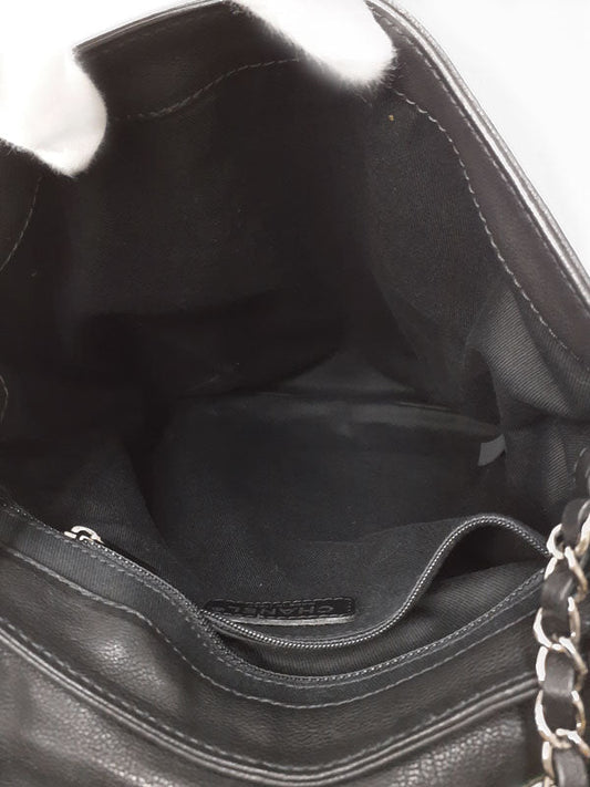 Chanel Diamond Stitch Double Chain Shoulder Bag Black