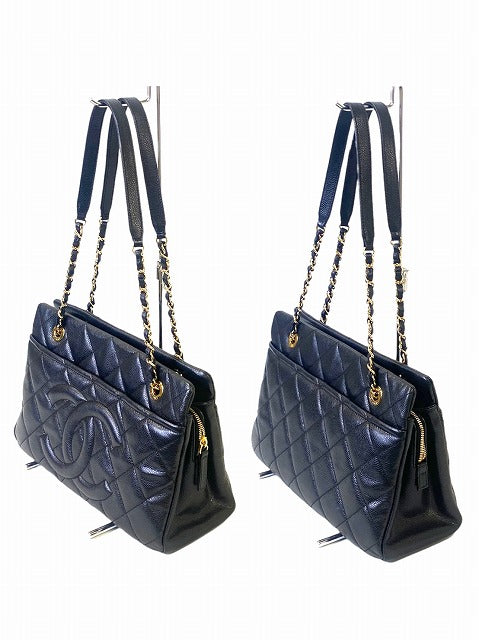 Chanel Matelasse Caviar Skin Chain Tote Cocomark Shoulder Bag