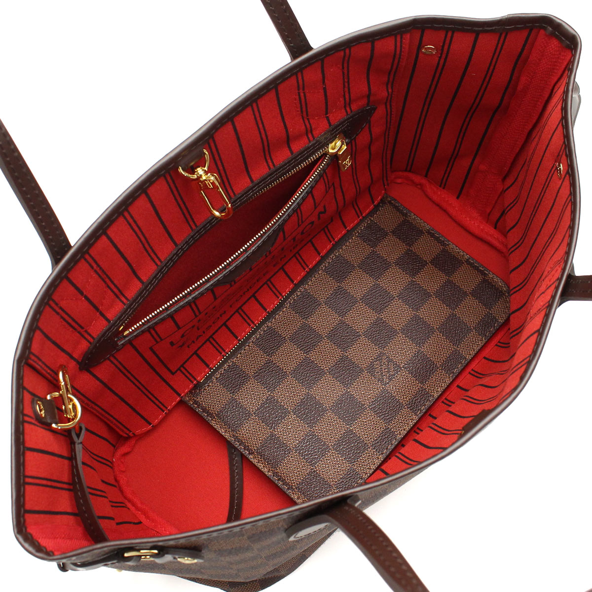 Louis Vuitton Damier Neverfull Tote Bag Brown