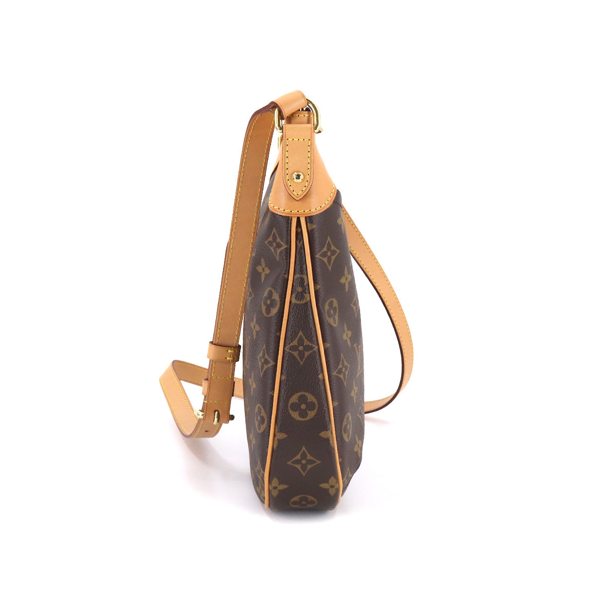 Louis Vuitton Monogram Odeon PM Shoulder Bag Brown Gold Metal Fittings