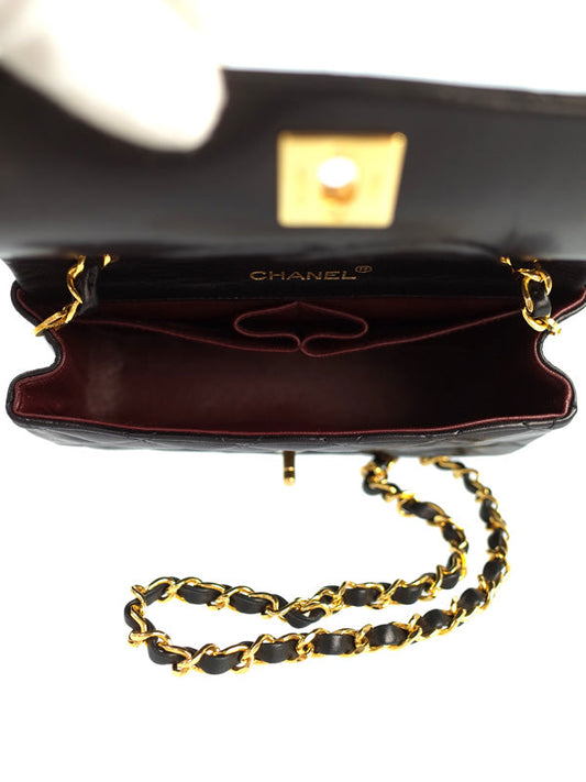 Chanel Mini Matelasse Chain Shoulder Bag Black