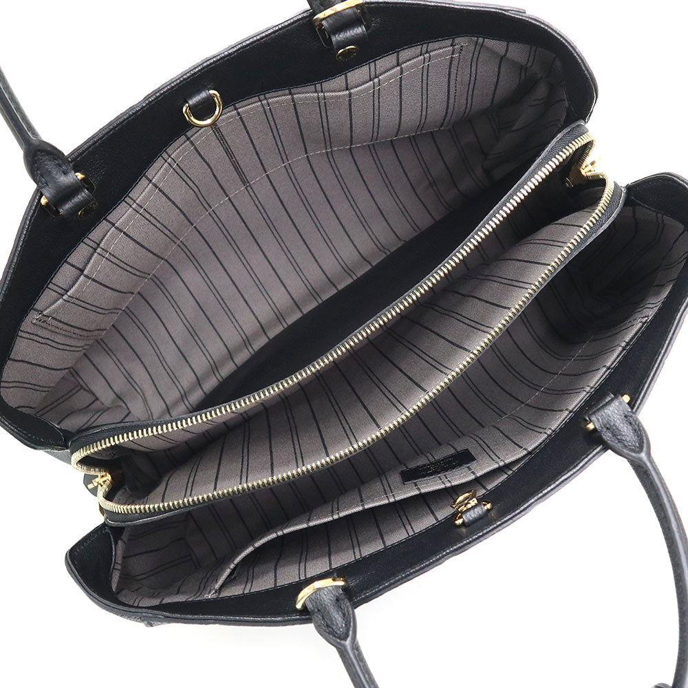 Louis Vuitton Montaigne GM 2 Way Shoulder Handbag Monogram Empreinte Leather Noir Black