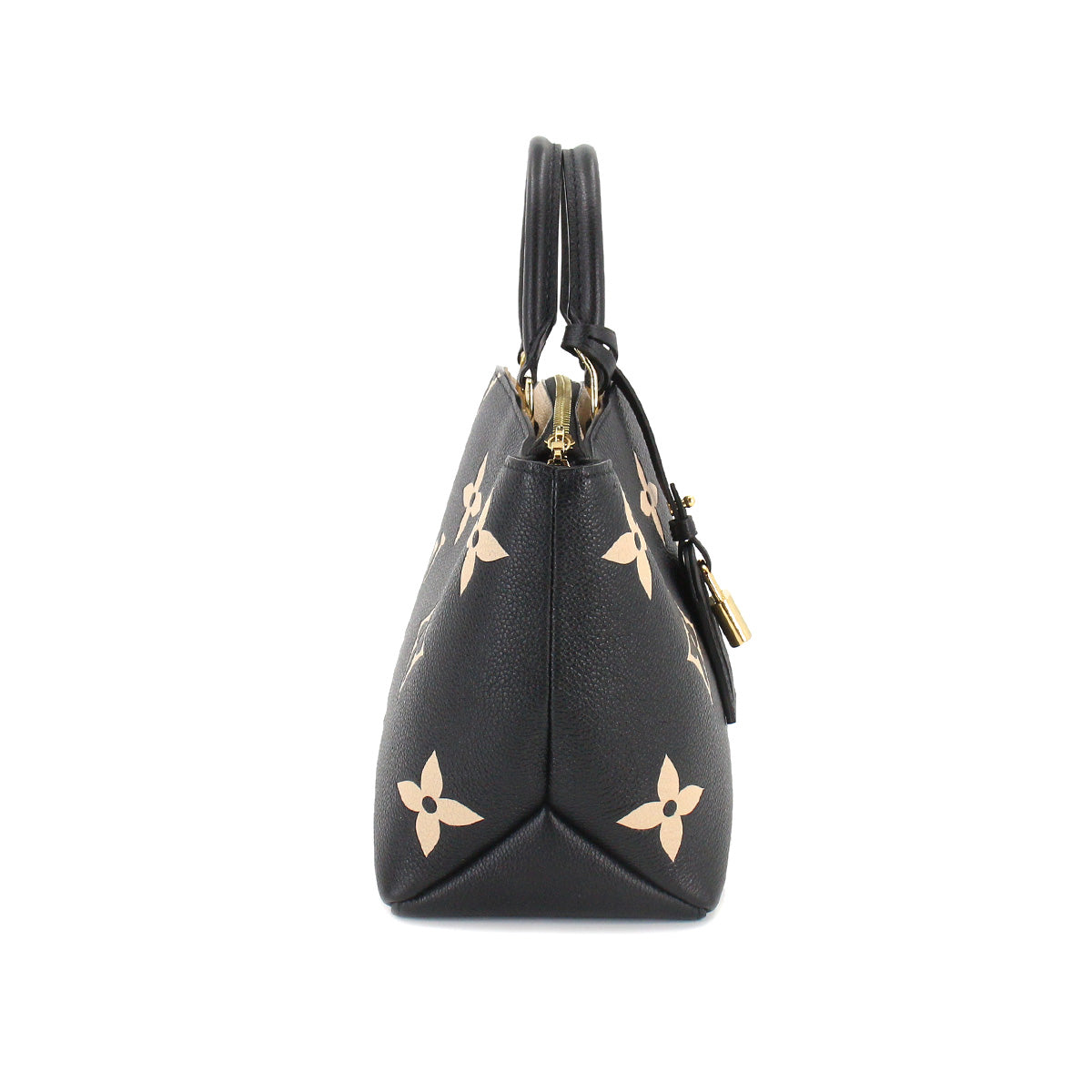 Louis Vuitton Bicolor Monogram Emplant Petit Palais PM Shoulder Bag Black Beige